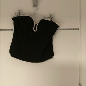 Dynamite Black Strapless Rhinestone-Trim Bustier
